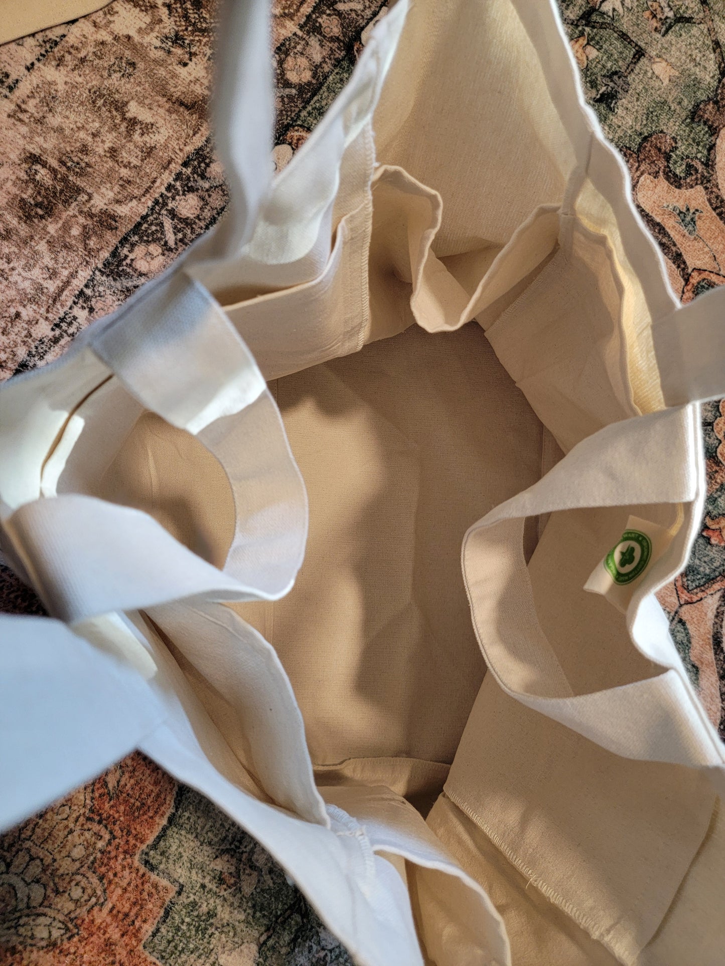 Jumbo Sized Organic Cotton Reusable Market Tote Bag