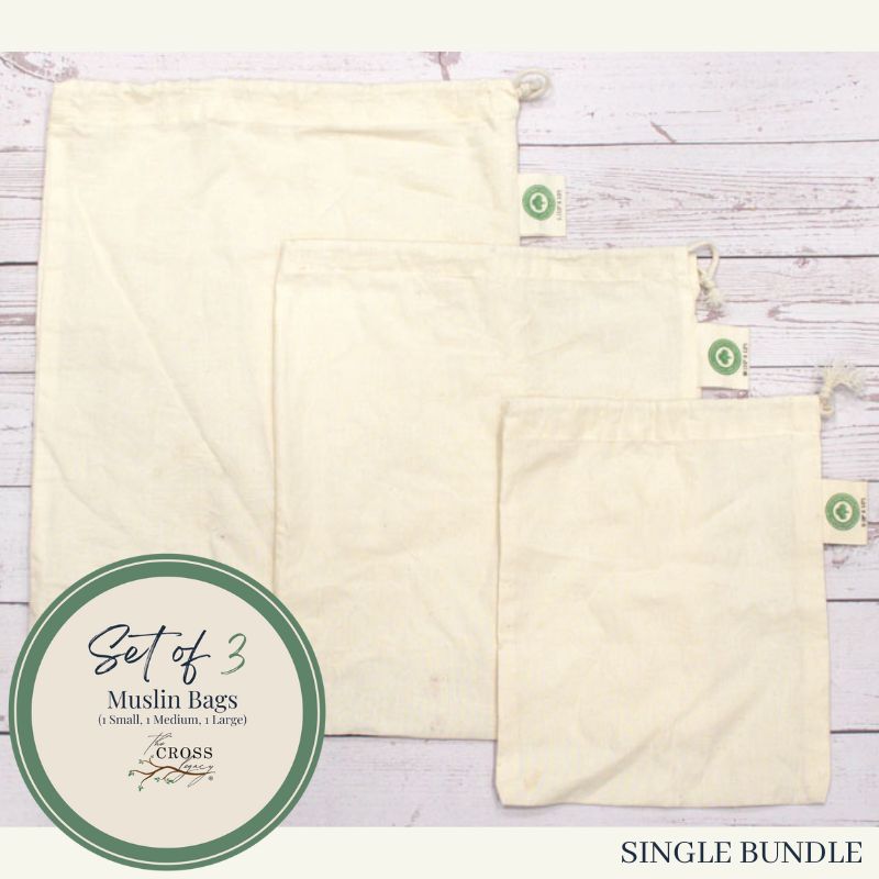 Organic Cotton Muslin Reusable Grocery Bag