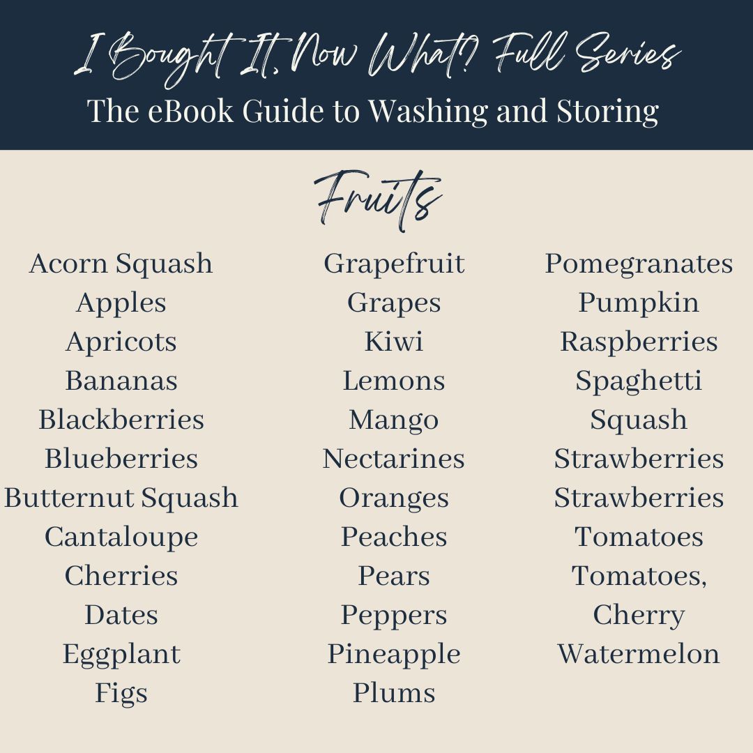 Graphic showing all the Fruits included in the 'I Bought It, Now What?' 3 eBook Series