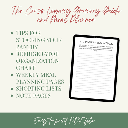 Digital Download: The Cross Legacy Grocery Guide and Meal Planner