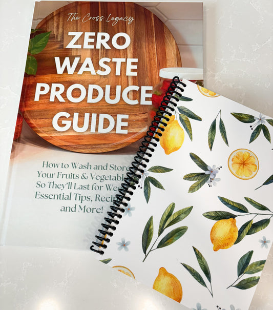 Zero Waste Produce Guide + Lemon Floral Grocery Guide and Meal Planner