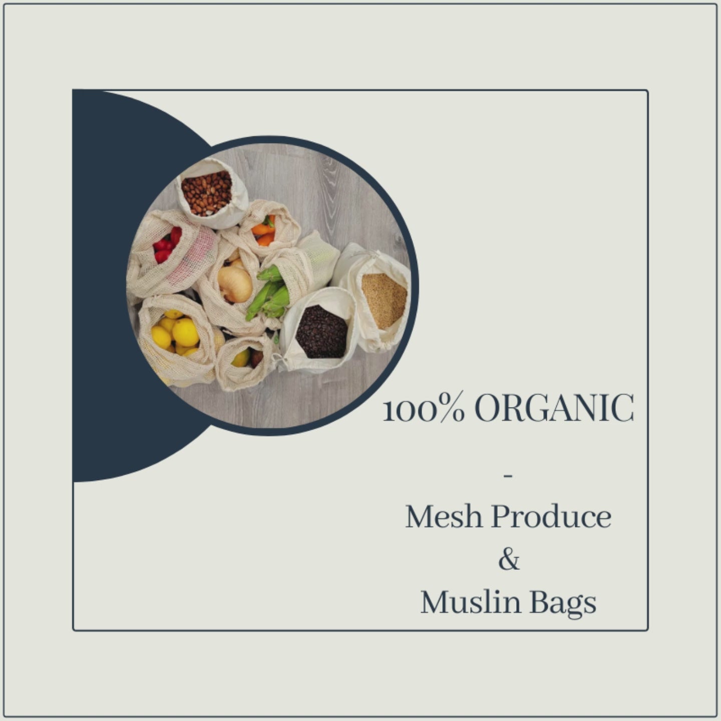Organic Cotton Mart Muslin Reusable Bags - 3 Pack - Local Foods - Delivered by Mercato
